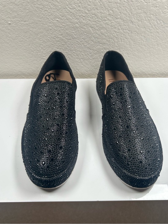 INC International Concepts Shoes - INC Black Crystal-Embellished Slip-On Loafers